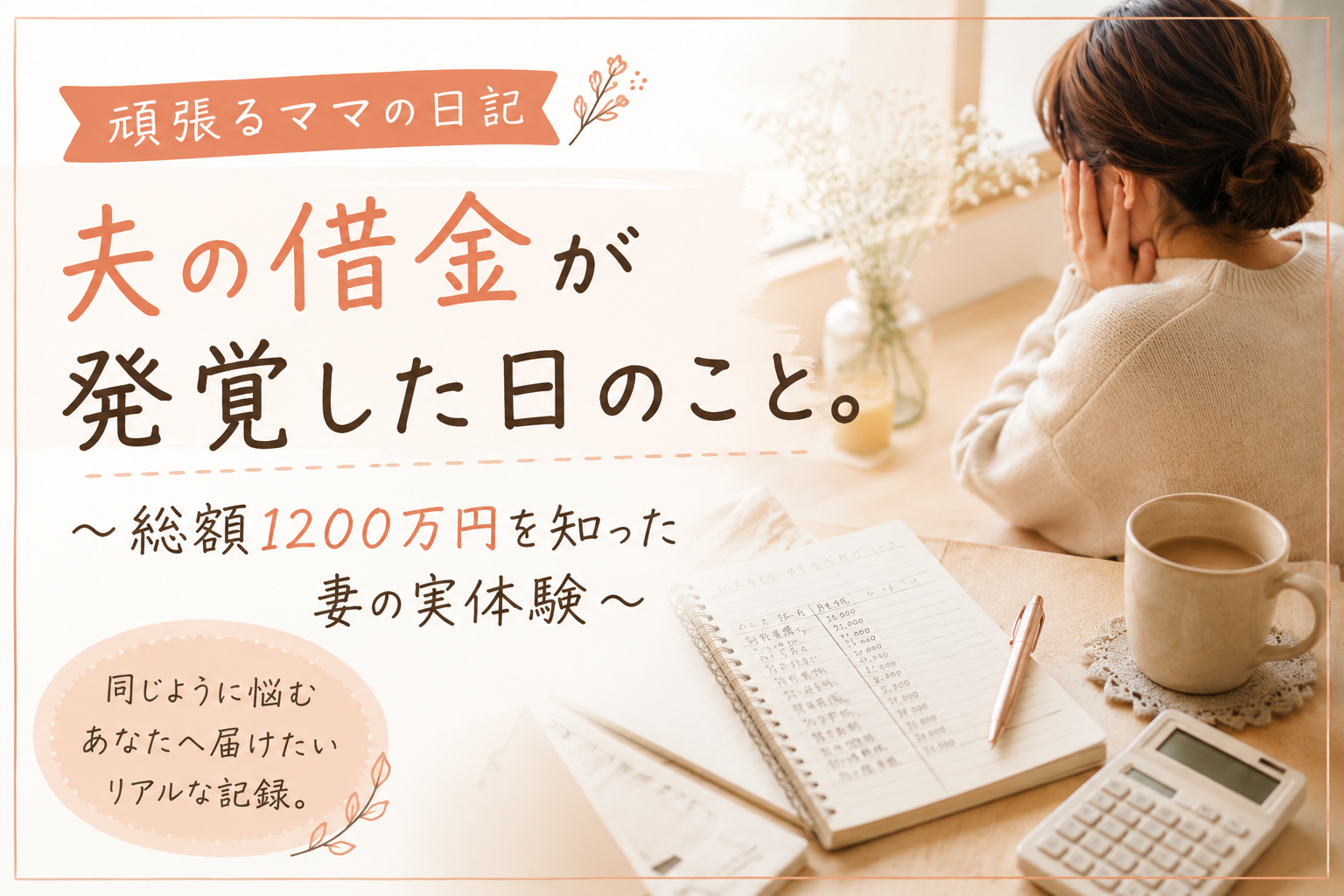 夫の借金が発覚した日のこと｜総額1200万円を知った妻の実体験